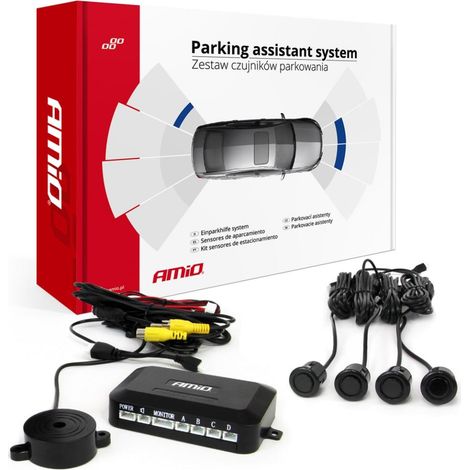 Kit sensori di parcheggio per telecamera e display LCD, colore oro, 18 mm, amio-02992