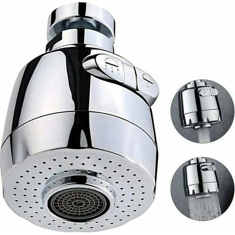 Wasserhahnbelüfter und -sprüher, 360-Grad-Wasserhahnbelüfter, 2 Modi, verstellbarer Duschkopf, Filtersprüher (1/4)
