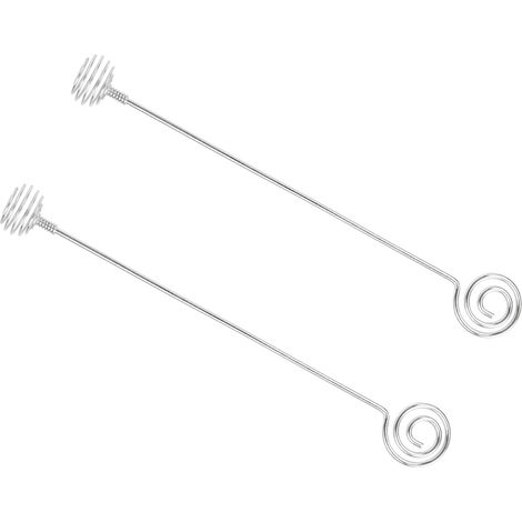 Lot de 2 bâtonnets mélangeurs à café, résistants, robustes et confortables, en spirale élastique.