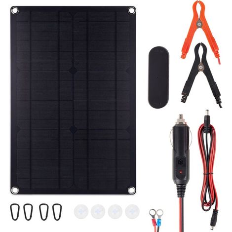 Solarladegerät für Autobatterie, 20 W DC12 V Solarpanel-Batterieladegerät, Solar-Autobatterie-Wartungsgerät für Autoboot-Camping (1/4)