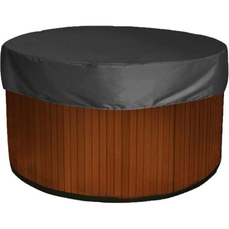 Pair Housse de Protection Ronde pour Jacuzzi, 420D Imperméable  Pour Piscine Extérieure, Noire (190 x 30 cm)