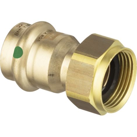 Conector recto de bronce para prensar hembra - tuerca fija 20x27 - 18