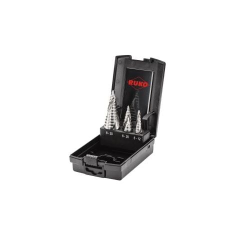 RUKO ULTIMATECUT Coffret de forets étagés HSS avec pointe FLOWSTEP® en cassette plastique 3 pcs 101626RO (1/2)