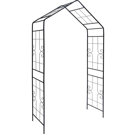 Arche pour rosiers métal noir 240 x 143 x 43 cm design élégant embellit le jardin en fer noir