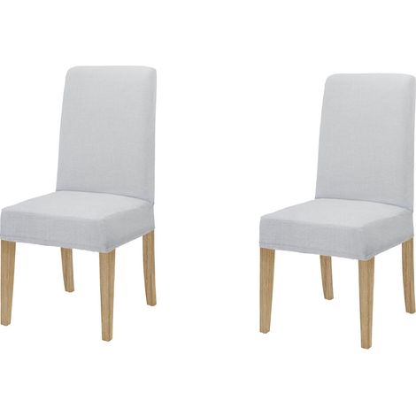 Coppia di coprisedia con schienale in tessuto elasticizzato antimacchia in 10 colori Vestisedia Bianco - 2 Pezzi