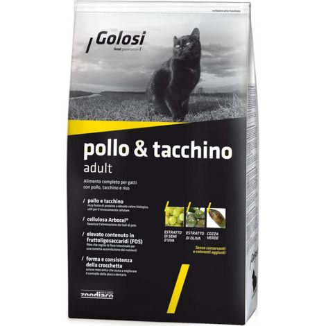 Golosi Cat Pollo & Tacchino - Sacco 1,5 Kg - Cibo Secco Gatti
