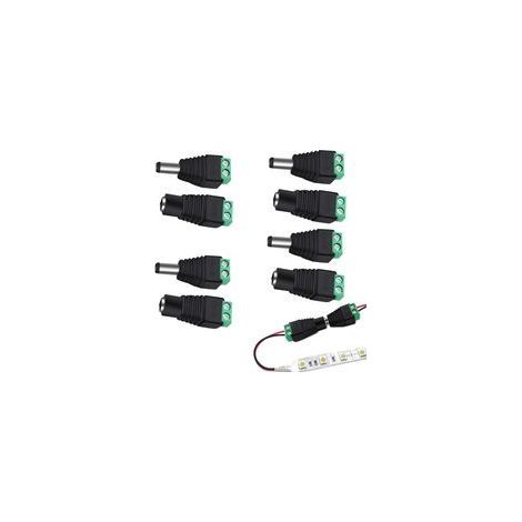 Coppia di adattatori con connettore CC da 12 V, adattatori con jack di alimentazione maschio e femmina da 5,5 mm x 2,1 mm per sistemi di videosorveglianza CCTV. (1/5)