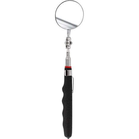 Miroir télescopique ultra plat - Extensible jusqu'à 70 cm - Double articulation à rotule - Poignée antidérapante (1/3)