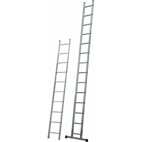 Gierre – Échelle aluminium escamotable 8 marches – Hauteur 227 cm – Barreaux carrés pour sécurité – Conçue pour chantiers professionnels (1/4)