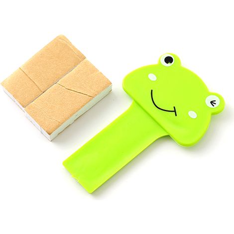 Abattant de toilette de salle de bain à motif grenouille : soulève le couvercle et évite de toucher l'autocollant. (1/2)