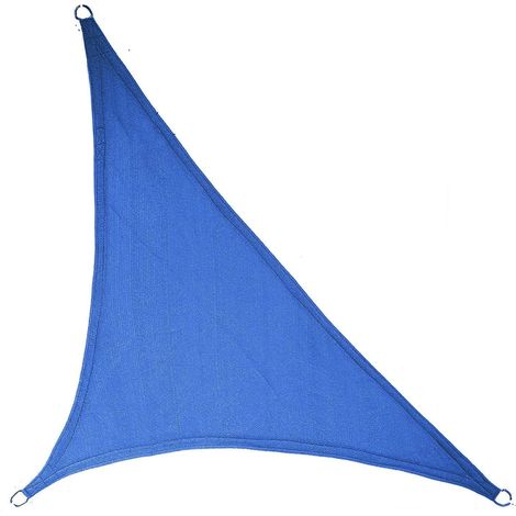 Vela de sombra triangular de 3,6 x 3,6 x 3,6 m, parasol, protección UV, ideal para patios y jardines (azul, 1 unidad). (1/5)