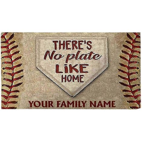 Tapis de porte d'entrée extérieur épais et antidérapant à motif baseball - Tapis de porte résistant au design amusant pour la décoration intérieure (1/5)