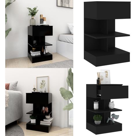 Table de chevet Noir 40x35x65 cm Bois d’ingénierie - Table De Chevet - Meuble De Chambre - Table Nuit - Mobilier Design - Table Noire - Home & Living (1/5)
