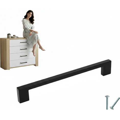 Tirador negro Bliss para muebles de cocina, 320/342 mm. (1/5)