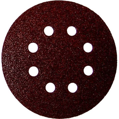 DISCHI ABRASIVI VELCRATI 8 FORI MM.125 GR. 80. Prezzo per 1 pezzo.