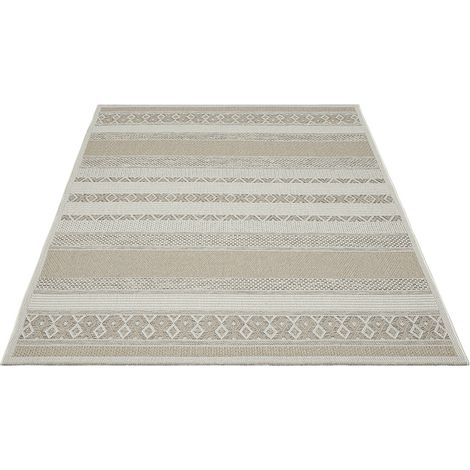 FLOORNOVO In- & Outdoor Teppich Grau gemustert - 150 x 80 cm - Flachgewebe für Garten Balkon Terrasse und Innenbereich - Robust & Pflegeleicht - vielseitig einsetzbar im Innen- und Außenbereich (1/2)