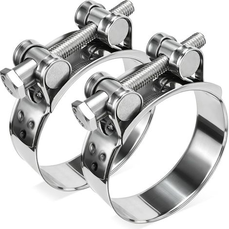 Lot de 2 colliers de serrage en T en acier inoxydable 201, plage de serrage 68–73 mm, largeur de bande 24 mm (68–73 mm 2 pièces) (1/5)