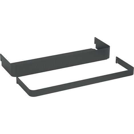 Tablette avec railing pour rail d'aménagement K-Line Side - 350 x 110 x 65 mm - finition anthracite - KESSEBÖHMER