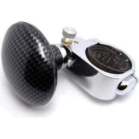 Poignée de volant robuste à boule rotative pour voiture ou camion, avec bouton de puissance et système de levage facile.-Carbon Color (1/2)