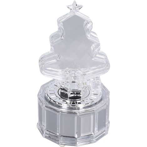 Weihnachtsspieluhr aus Kristallacryl mit Lichteffekten in Baumform für Geburtstage, Valentinstag und Neujahr (1/5)