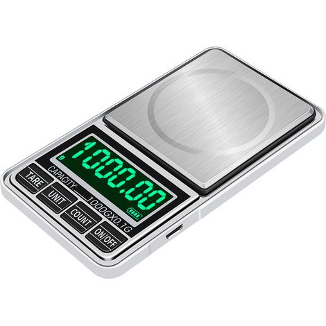Mini Balance de Poche, échelles de Bijoux numériques Portables de Haute précision, Mini Balance de thé à l'échelle de la Cuisine Balance Échelle électronique (Color : 1kg/0.1g) (1/5)