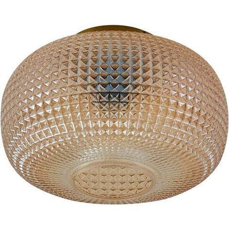 [NEUWERTIG] B-Ware Lindby Deckenleuchte Hildur Ø 25 cm amber Glas dimmbar E27 IP20 (1/2)
