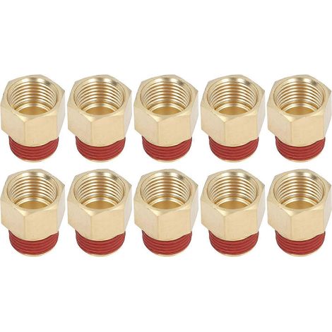 10 Stück Messing-Rohrverschraubungen 1/2 Zoll NPT Außengewinde auf Innengewinde Adapter Rohrverlängerung Kupplung (1/4)