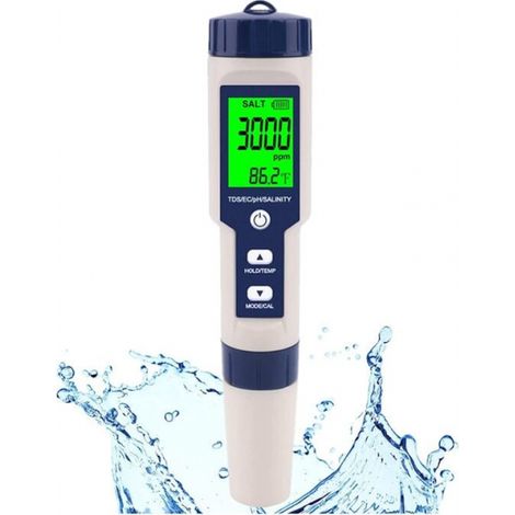 Hochpräziser 5-in-1-Salzgehaltstester für Salz, wasserdichtes IP67-Testkit