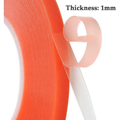 10m 1cm Ruban Adhésif Double Face Super Fort, Ruban de Montage, Ruban Acrylique Double Face, Aucun Résidu, Imperméable, Adhésif de Remplacement pour Bureau à Domicile et Réparation 2 Pack Rouge (1/3)