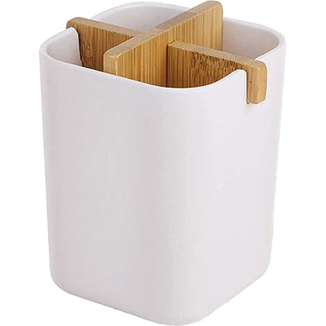 Portaescobillas De Bambú - Natural Resistente Biodegradable - Para Cepillos De Dientes Pasta Dental Y Accesorios - 1 Unidad (1/5)