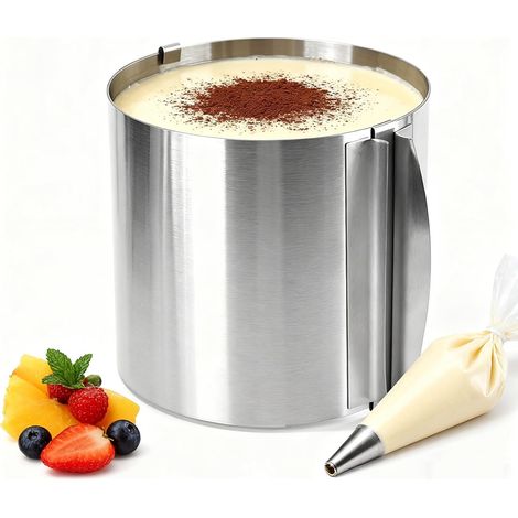 Extra Tall 15cm Adjustable Pie Ring - Stable Stainless Steel Baking Ring - Cake Ring with Precise Graduation Inside (1/5)