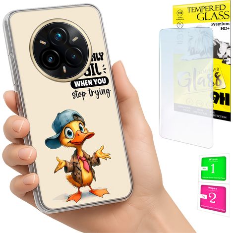 Funda para Realme 14 Pro+ 5G / 14 Pro Plus 5G con foto, parte trasera tipo pato + cristal (1/5)