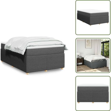 Boxspringbett mit Matratze Dunkelgrau 120x200 cm Stoff - Boxspringbett - Boxspringbetten - Bett - Bett Mit Stauraum