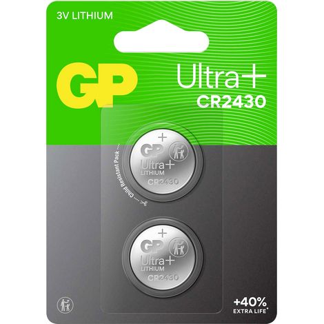 GP Knopfzelle CR2430 3 V 2 St. 300 mAh Li-MnO2 GP Ultra Plus Batterie Lithium Knopfzelle CR2430 2 St