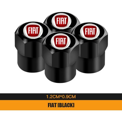 (B noir) 4 pièces bouchons de valve de voiture en aluminium pneu de roue adapté pour 500 Grande Punto Abarth Stilo Palio Bravo Doblo FR Ducato Pondo Tipo (1/5)