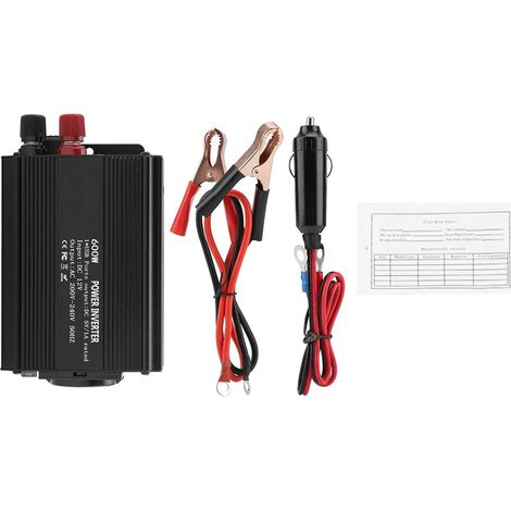 Onduleur sinusoïdal Pur, convertisseur d'inverseur de Correction de Panneau Solaire Convertisseur 12V DC à 220V/600w AC pour la Maison, RV, Port câblé AC de Camion, télécommande (1/5)