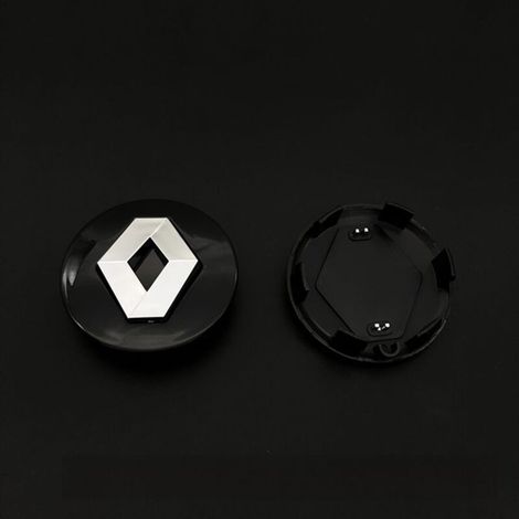 Cache-moyeu de roue 57mm pour Renault – Centre de jante universel, kit 4 pièces, accessoire voiture durable et facile à installer – Noir ABS (1/2)