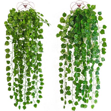 SABIR 4 pièces 110 cm lierre artificiel plantes suspendues fausse plante pour bureau cuisine mariage fête jardin Festival décoration murale (1/5)