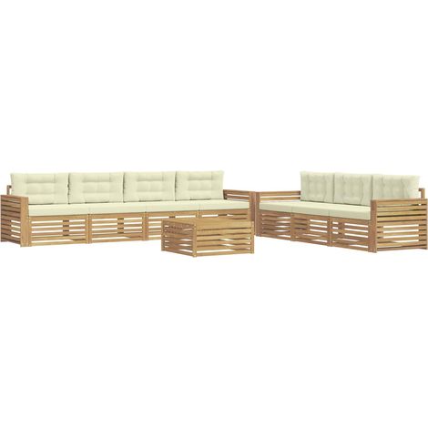 Ensemble de canapés d'extérieur 8 pc Blanc et crème vidaXL