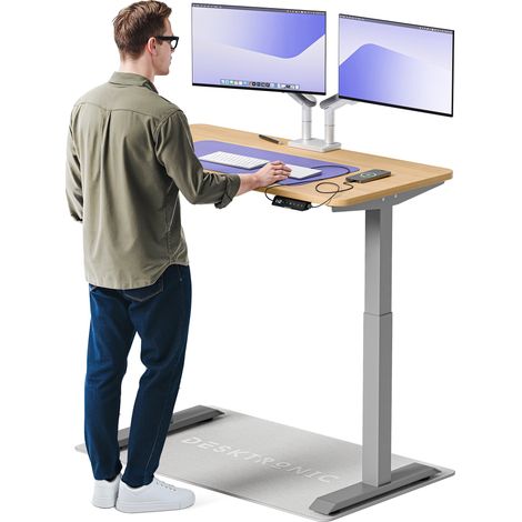 Desktronic Bureau assis debout HomeOne - 120x60cm - Gris/Chêne