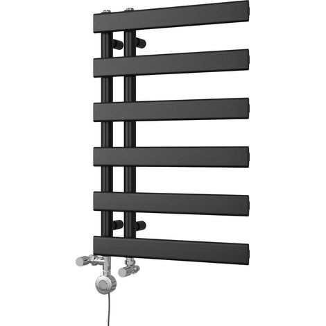 Agar - Black Dual Fuel Towel Rail H748mm x W500mm Thermostatic (1/3)