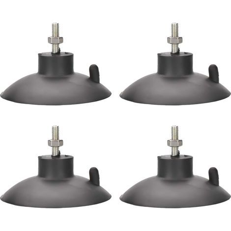 Lot de 4 pieds à ventouse avec vis pour coupe-frites industriels et commerciaux (noir) (1/5)