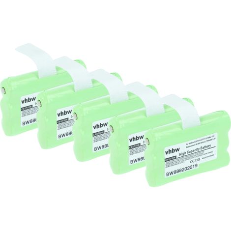vhbw 5x Akku kompatibel mit Midland X-Talker T51, T55, T61, T65 Funkgerät, Walkie Talkie (700 mAh, 3,6 V, NiMH)