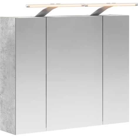 Maison Exclusive - Mobiletto per specchio da bagno Grigio cemento