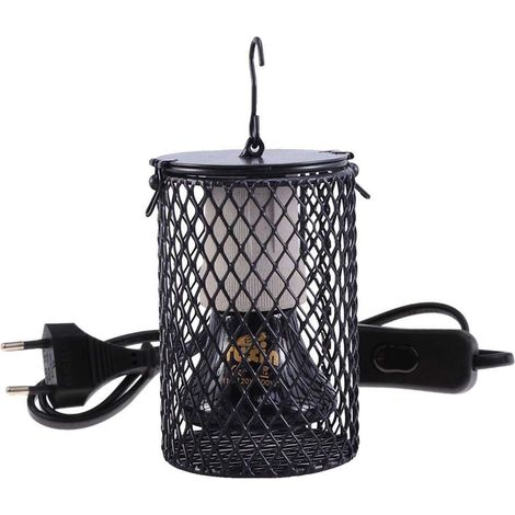 Lampe Chauffante en Céramique pour Reptiles avec Cage de Protection Anti-Brûlure Émetteur de Chaleur Infrarouge pour Terrarium Vivarium Tortue Lézard Serpent (1/5)