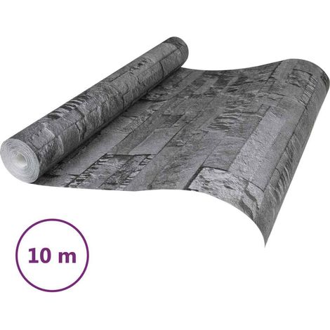 vidaXL Papel tapiz 3D de piedra Negro 10 x 0,53 m Tela no tejida (1/2)