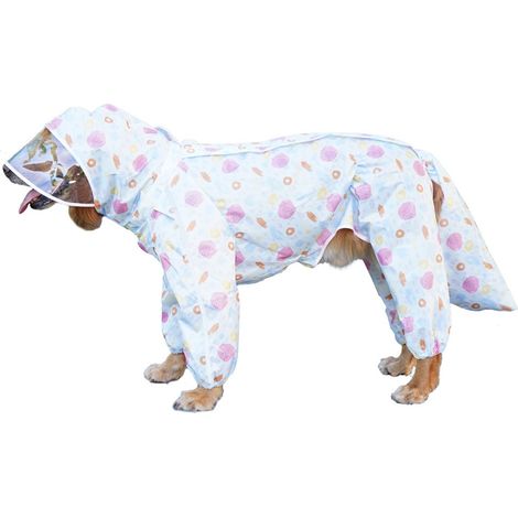Manteau imperméable respirant à bord Transparent pour grand chien, 4 pattes, veste de pluie de dessin animé avec capuche pour Labrador Golden Retriever 9XL (1/5)