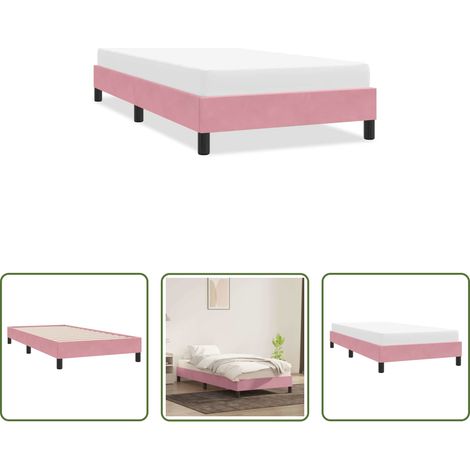 Samtbett -  Bettgestell ohne Matratze Rosa 100x220 cm Samt (1/5)