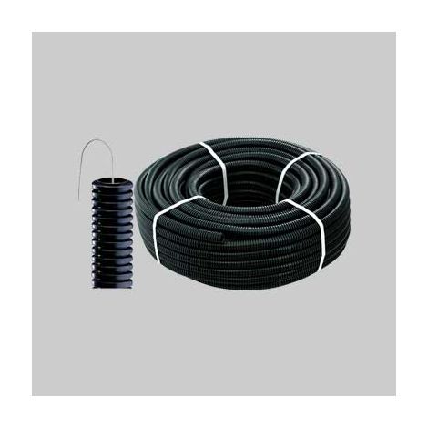 Tubo corrugato con tirafilo nero diametro 20 mm - rotolo 10 mt