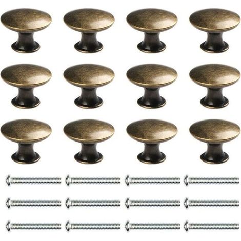 12PCS Poignées Meuble Cuisine Vintage Bronze Bouton de Porte pour Cuisine Meuble Placard de 30mm (1/4)